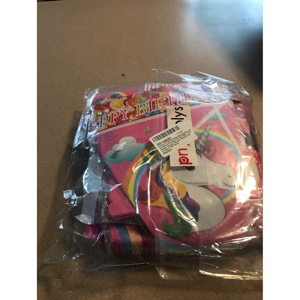 Rainbow unicorn birthday party pack b5